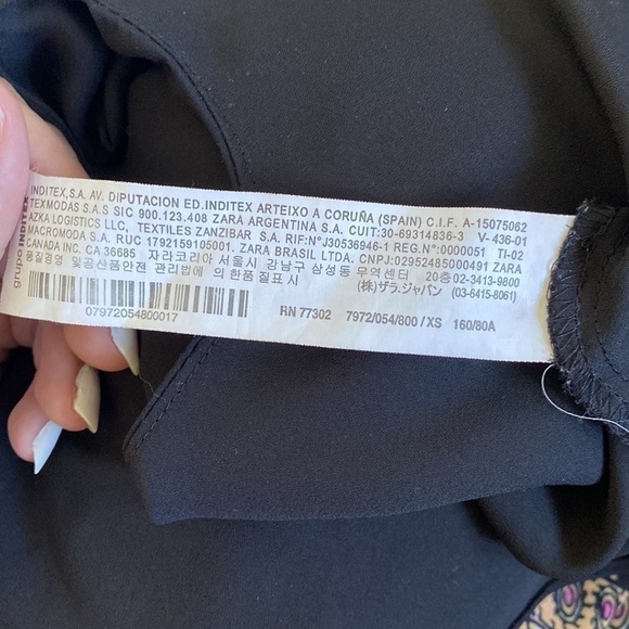 ZARA Sleeveless Layered Office Blouse Top • Solid Black • XS - Picture 6 of 9